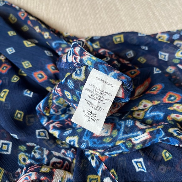 ANNIANNA Sheer Patterned Shawl/Kimono Top, Blue/Multi-colour, S - Picture 9 of 10